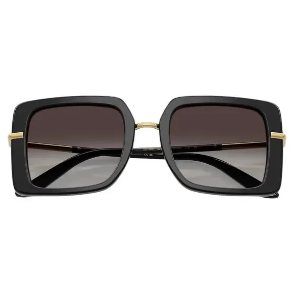Dolce & Gabbana Sunglasses Black Square Gold Logo Leopard Womens